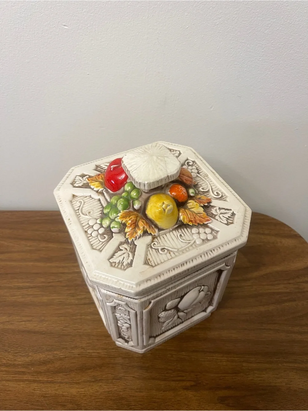 Vintage Fruit Canister with Lid